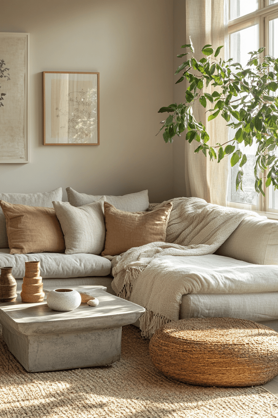 Stone Tone Boho Living Room