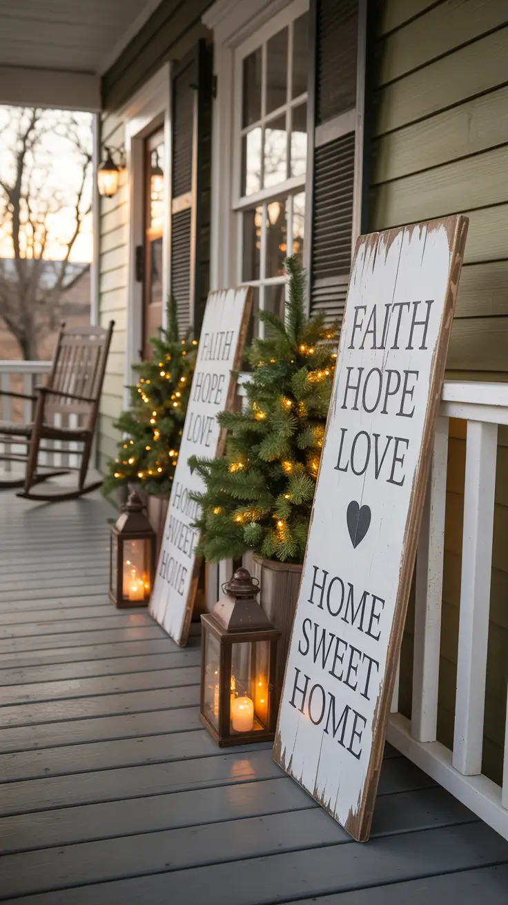 Wooden farmhouse Christmas sign