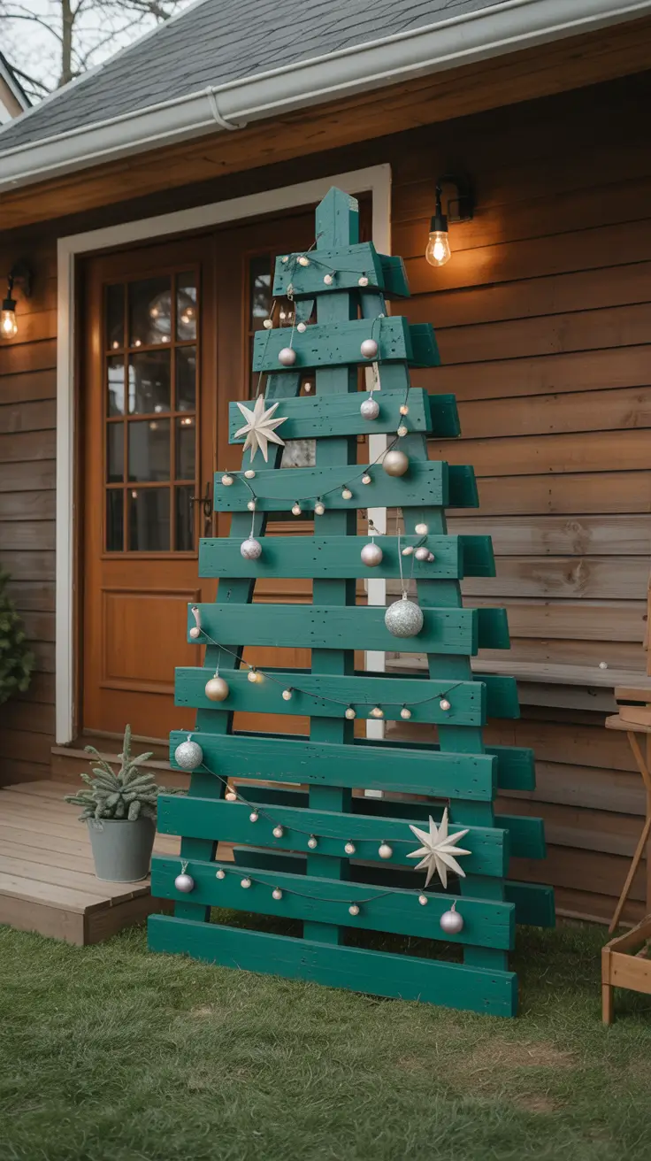 Decorated pallet Christmas tree