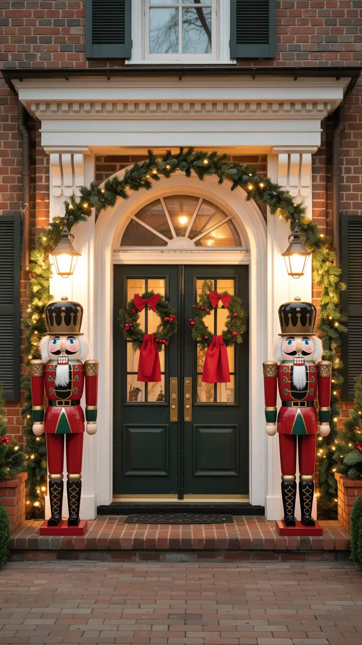 Life-size nutcrackers at entrance