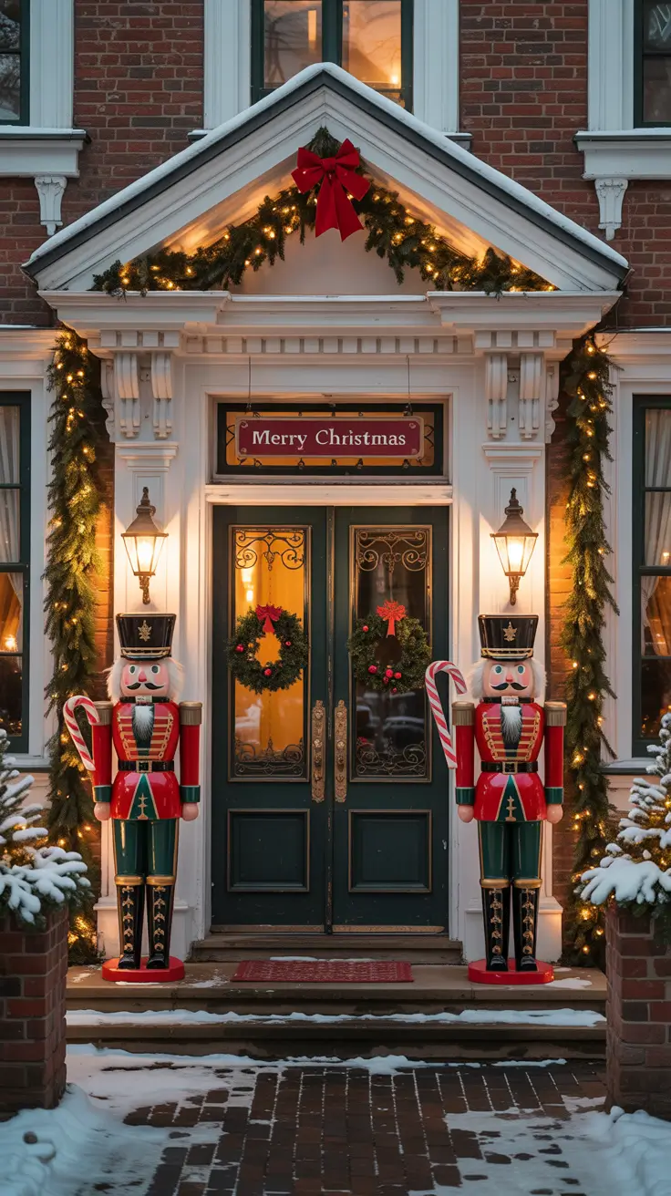 Nutcrackers with holiday lighting