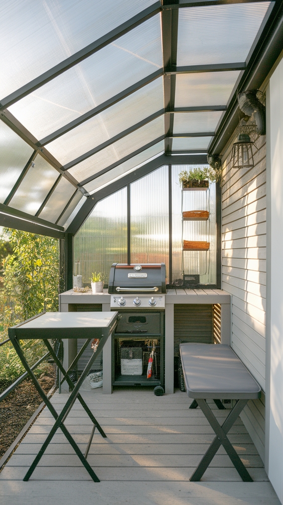 Small Outdoor BBQ Area with Roof