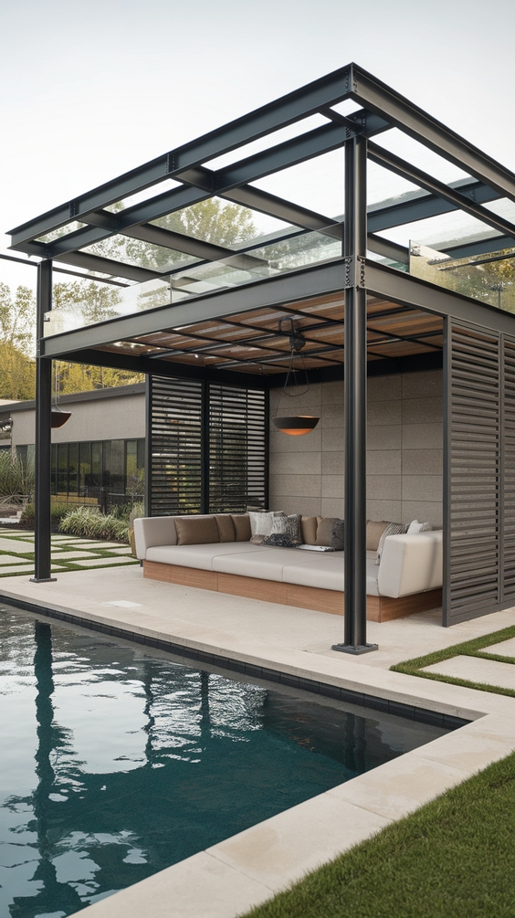 Pool Pavilion Ideas for Outdoor Living with Bar, Kitchen, Fireplace & More