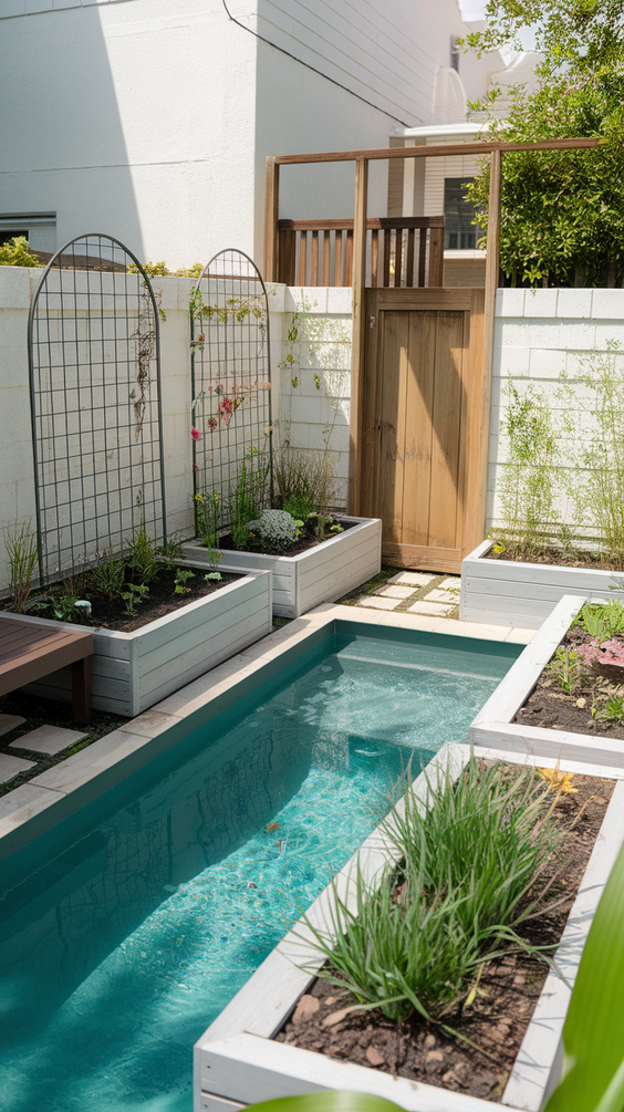 Garden and Pool Combination in Small Backyard