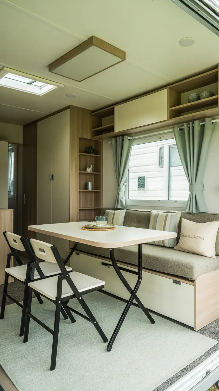 Compact Mobile Home Living Room with Smart Furniture