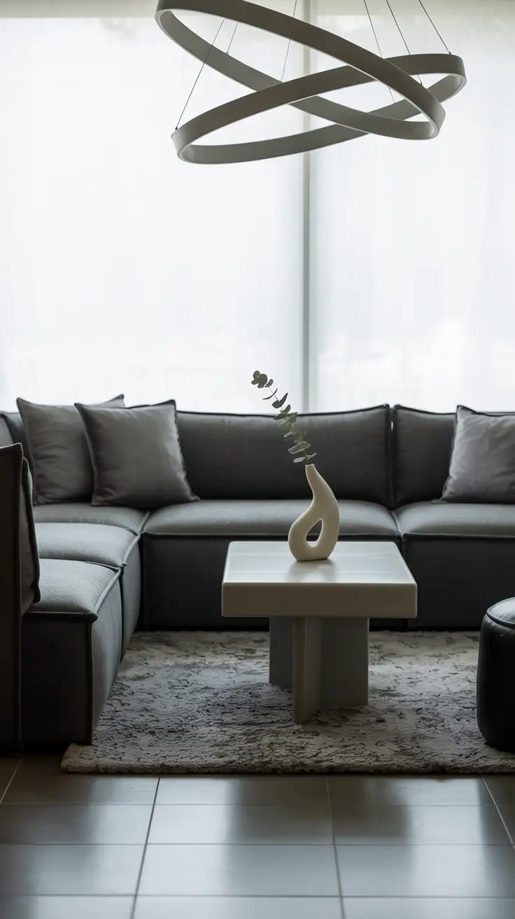 Functional Gray Living Room Layout