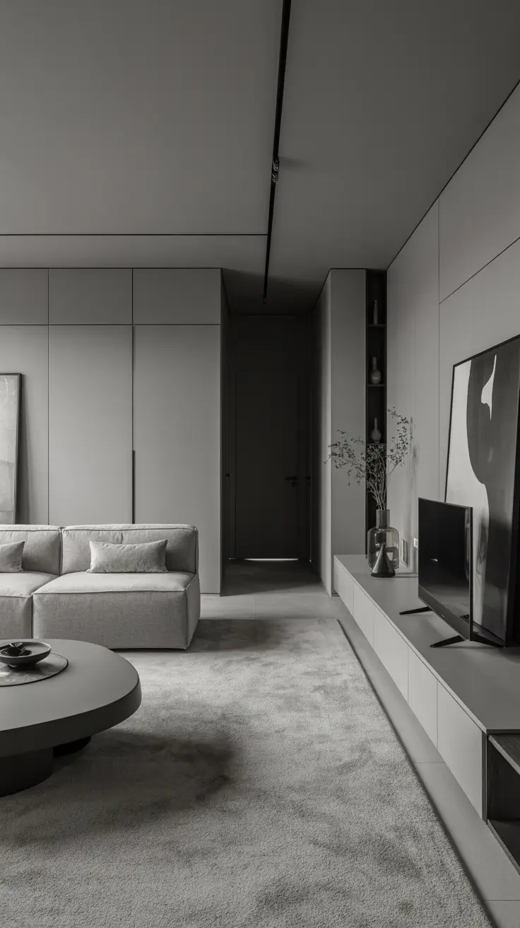Minimalist Gray Living Room