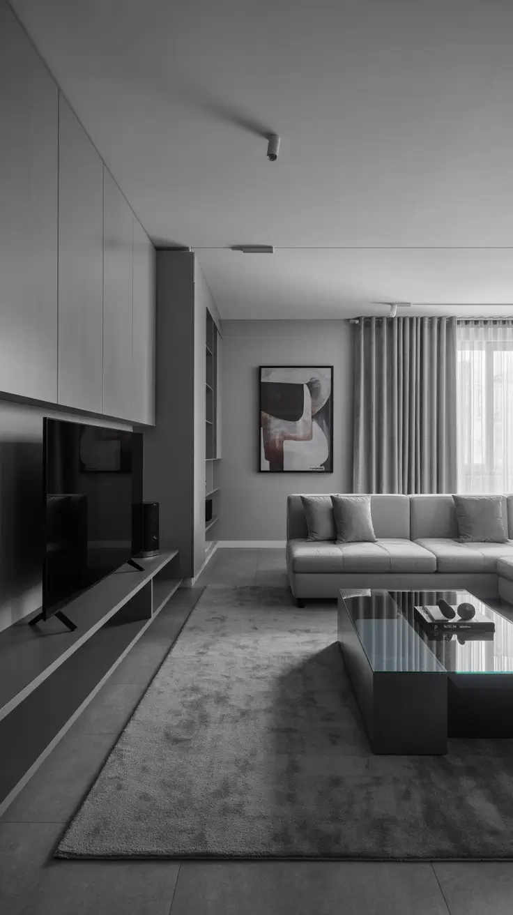 Minimalist Gray Living Room