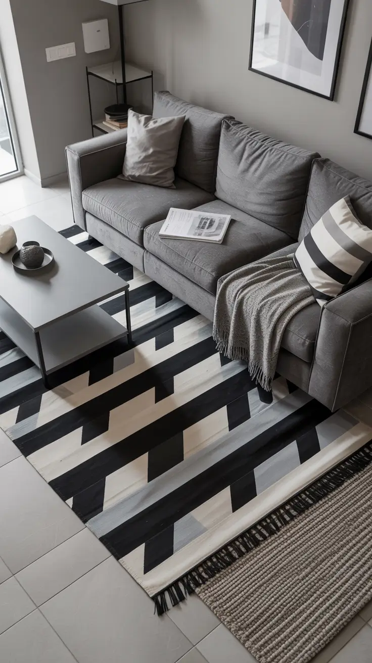 Black White Gray Rug