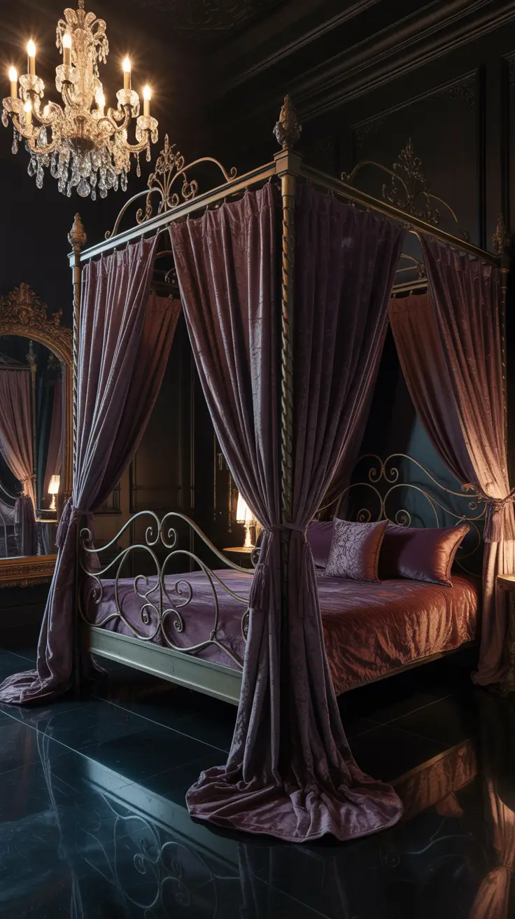 Gothic Noir Bedroom Design
