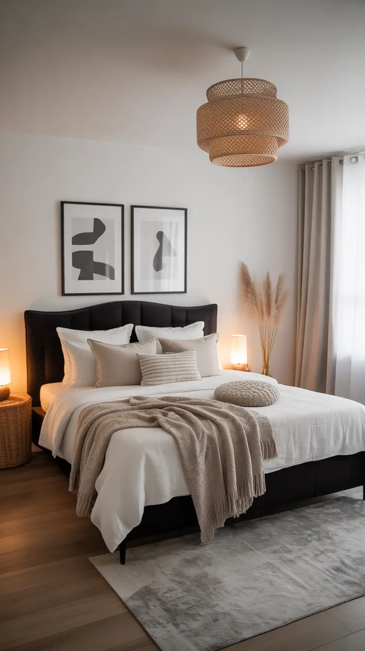 Black and White Cozy Bedroom