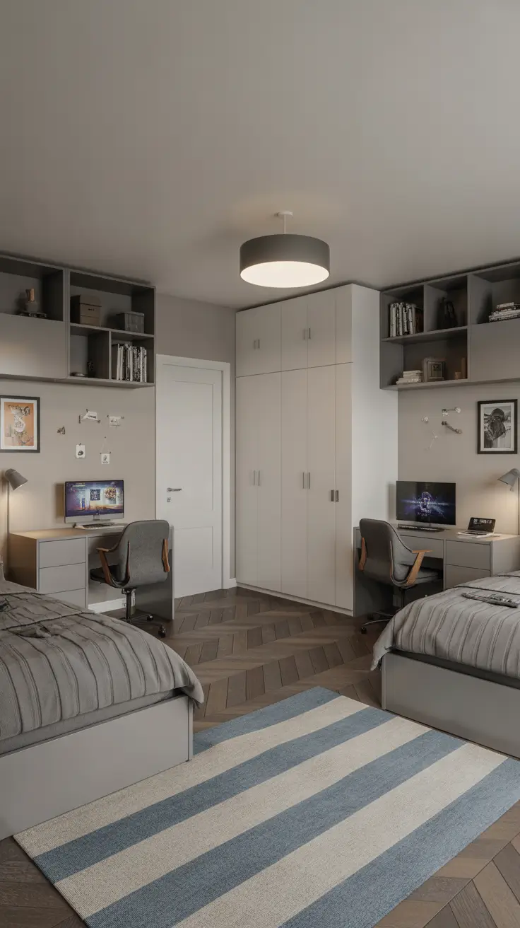Shared Teen Boys Bedroom