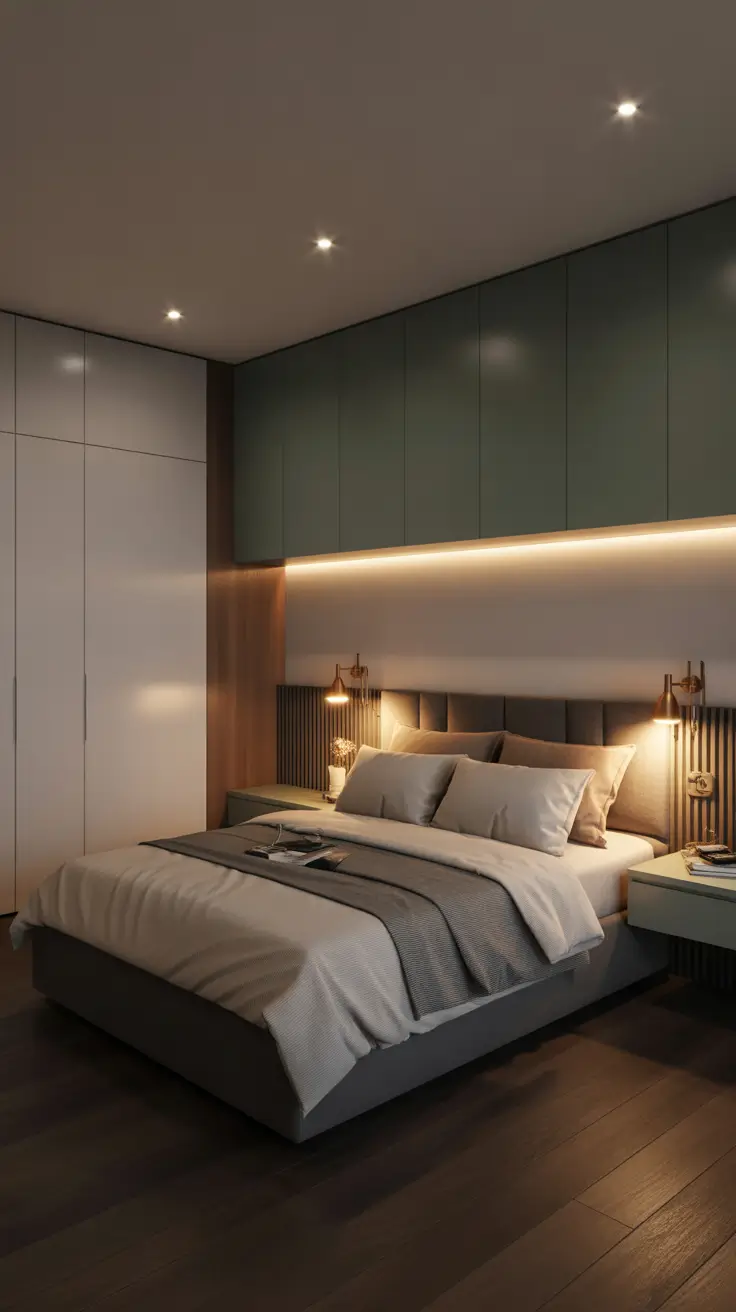 Layered Lighting in Small Bedroom