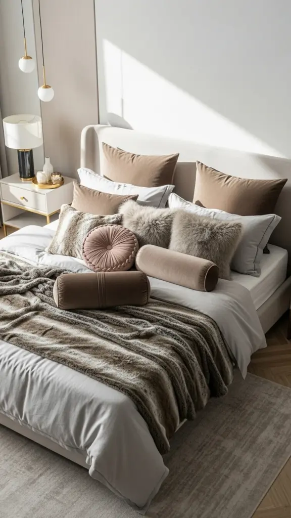 Pile of decorative pillows