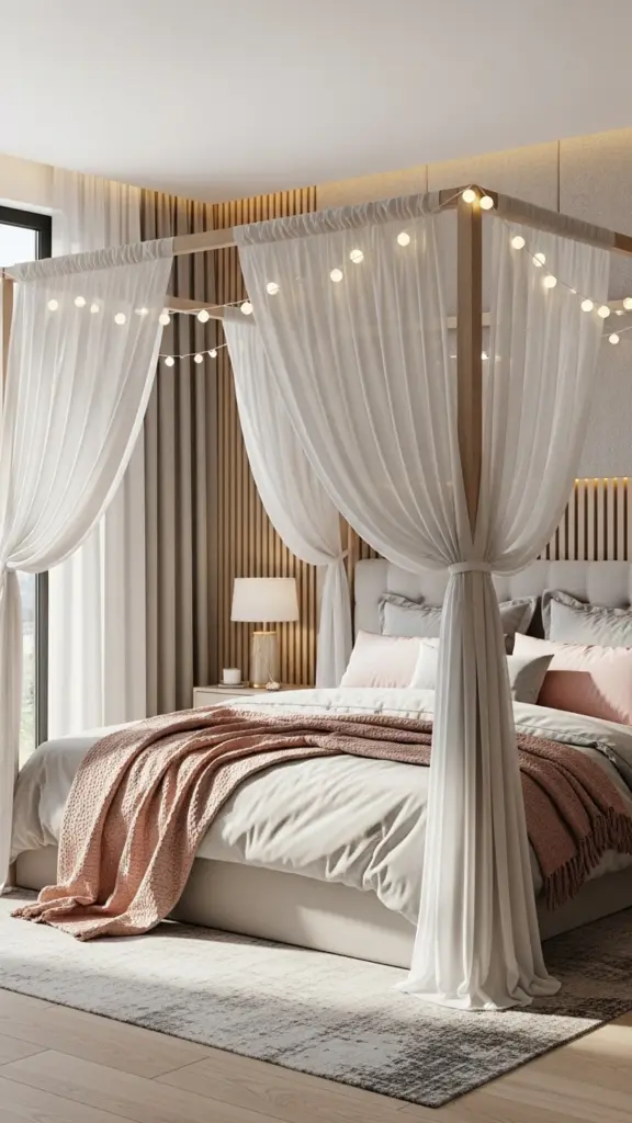 Canopy bed with curtains