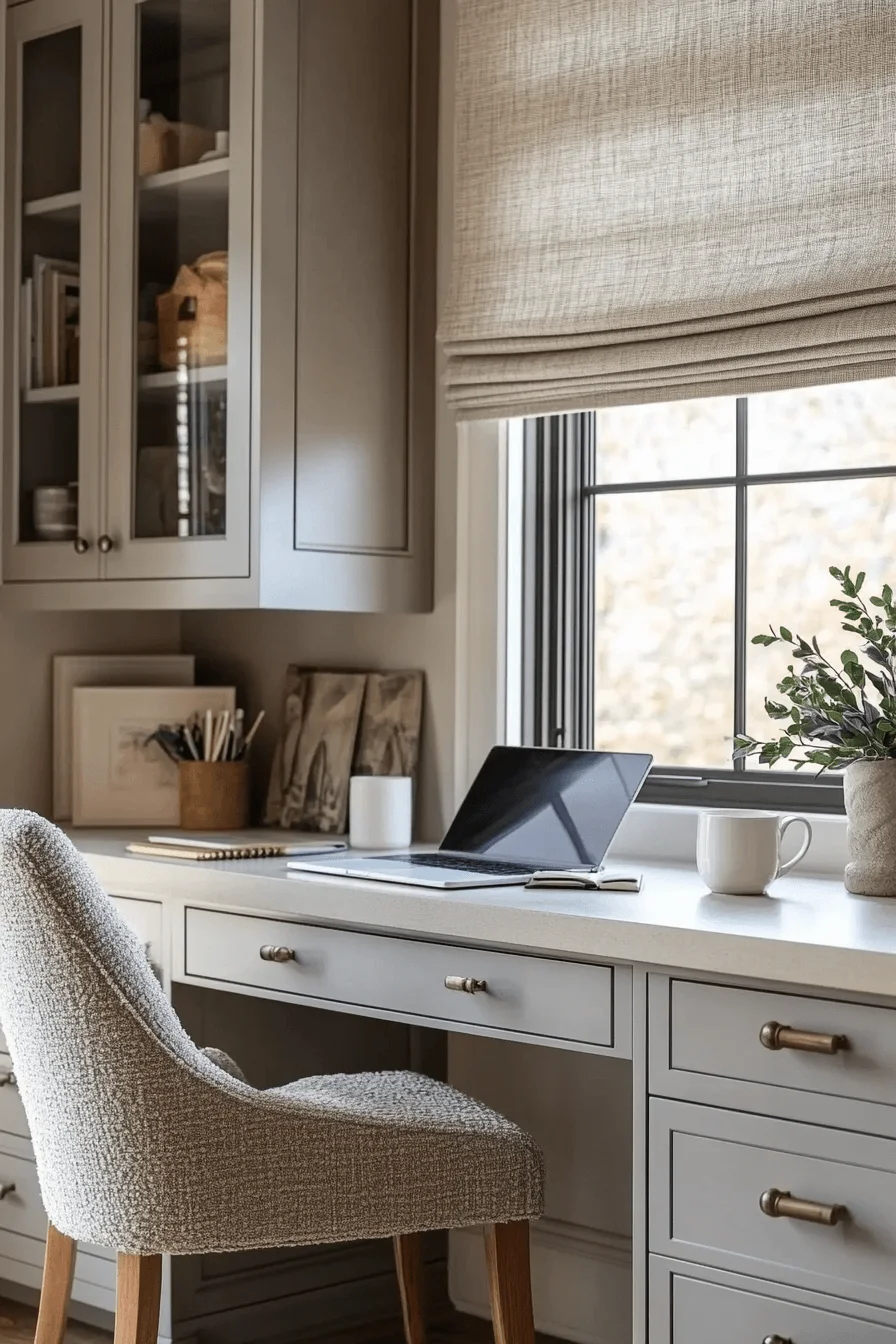 neutral toned desk