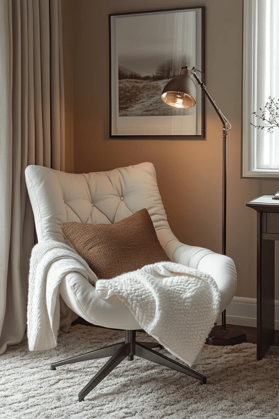 quiet corner with chair and throw