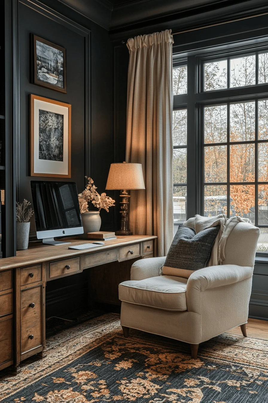 charcoal accents in office