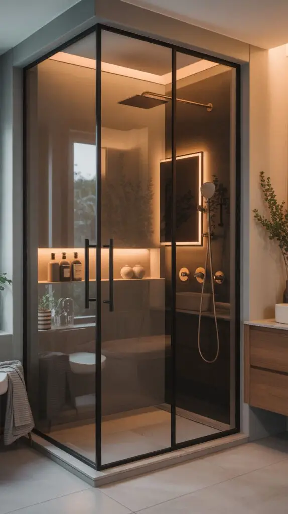 Tinted Glass Doors Add a Dash of Drama