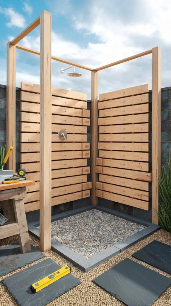 How to Create a Rustic Outdoor Shower with Natural Materials? Let's Get Dirty (But in a Good Way) 4 rustic outdoor shower ideas (4)