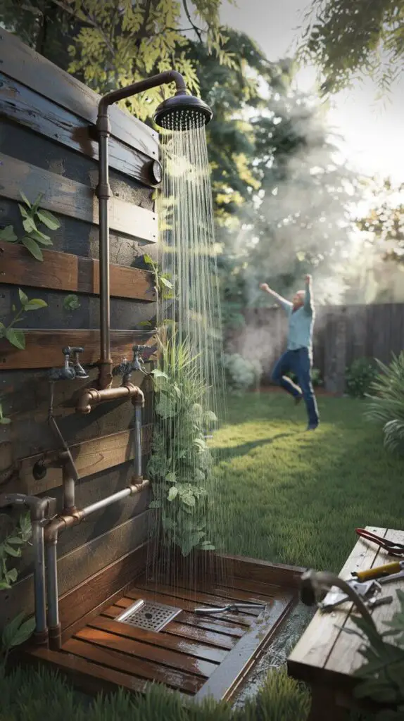 How to Create a Rustic Outdoor Shower with Natural Materials? Let's Get Dirty (But in a Good Way) 6 rustic outdoor shower ideas (6)
