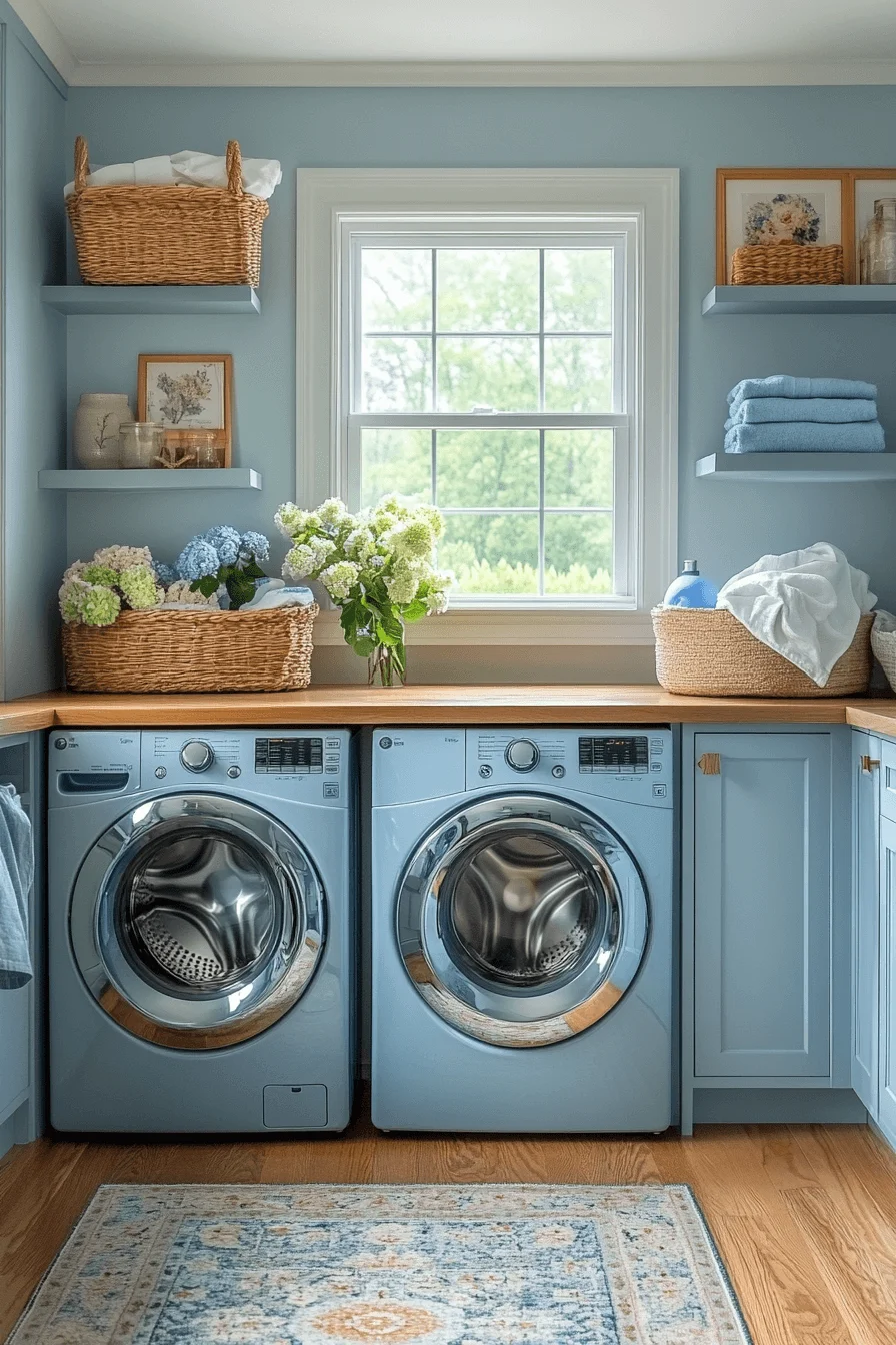 blue laundry room