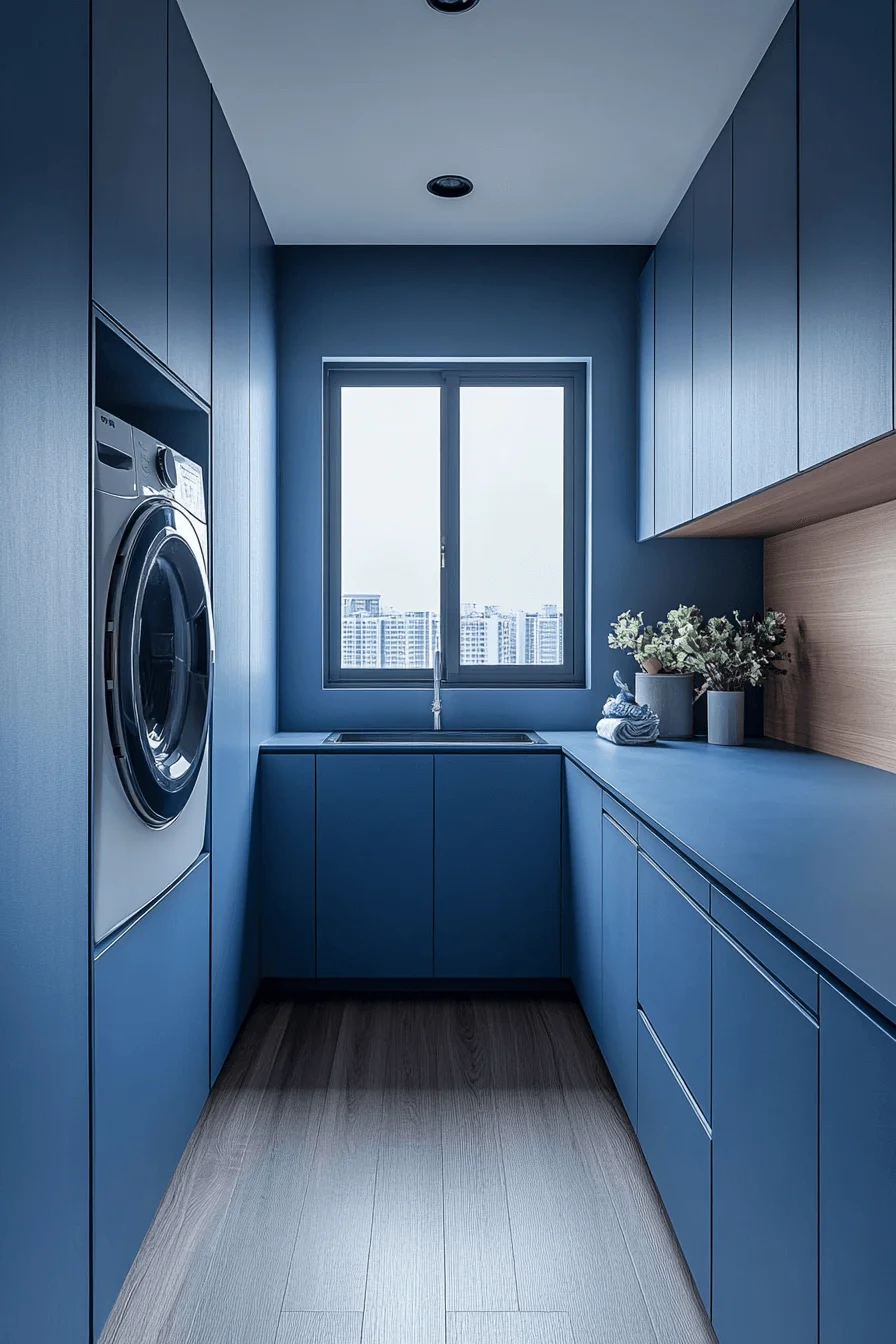 blue laundry room