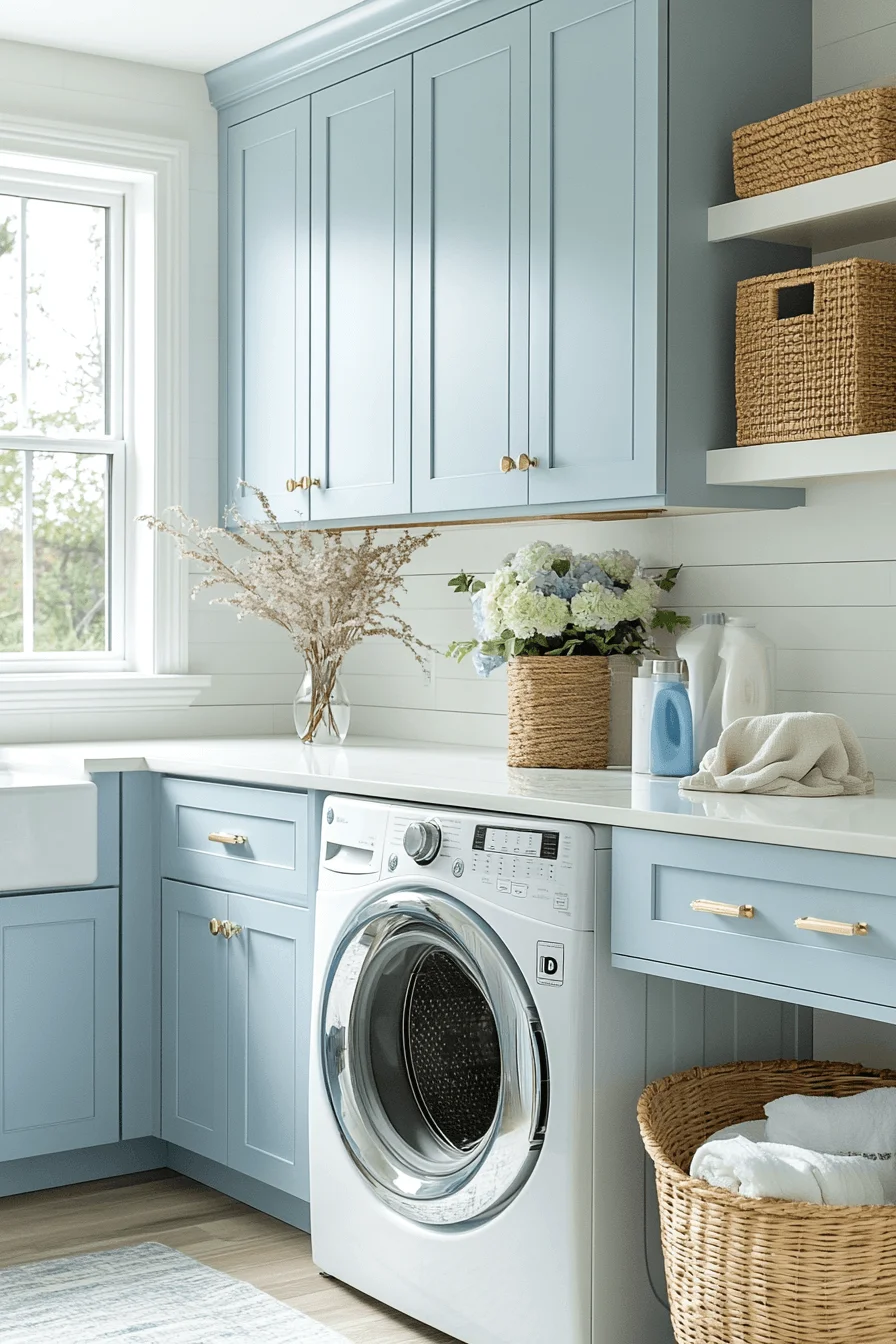 blue laundry room