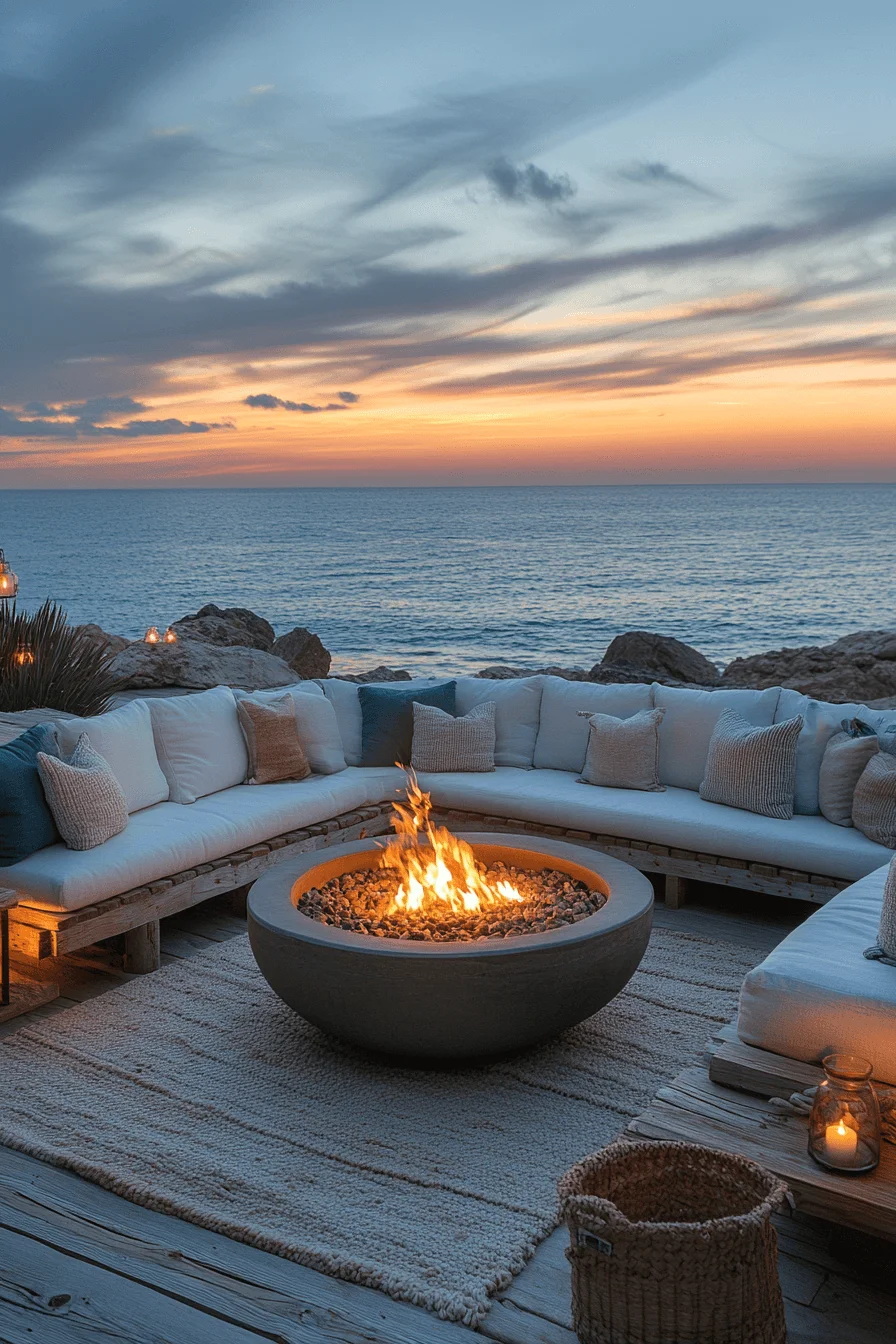 coastal fire pit lounge