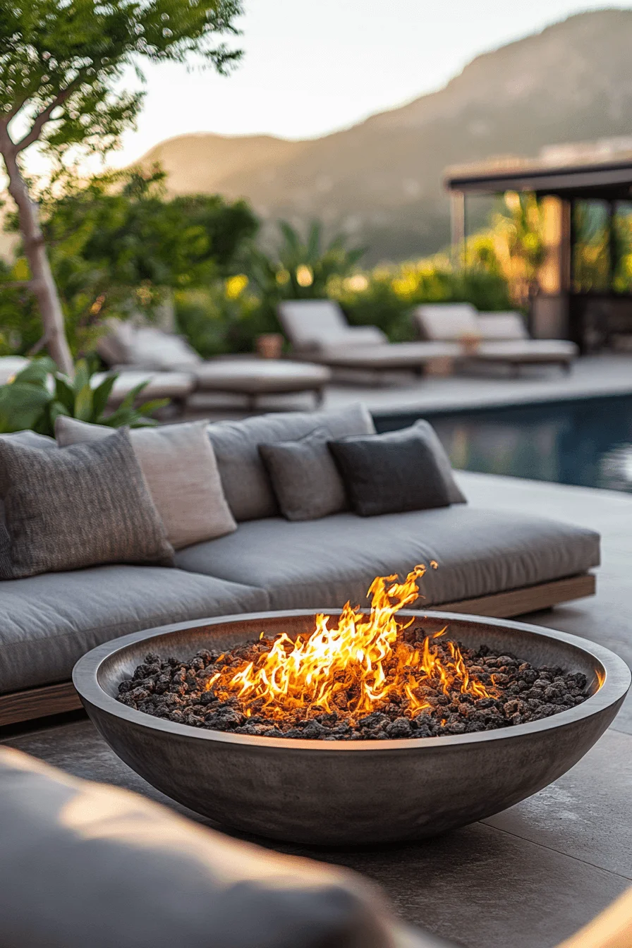 open-air fire pit seating