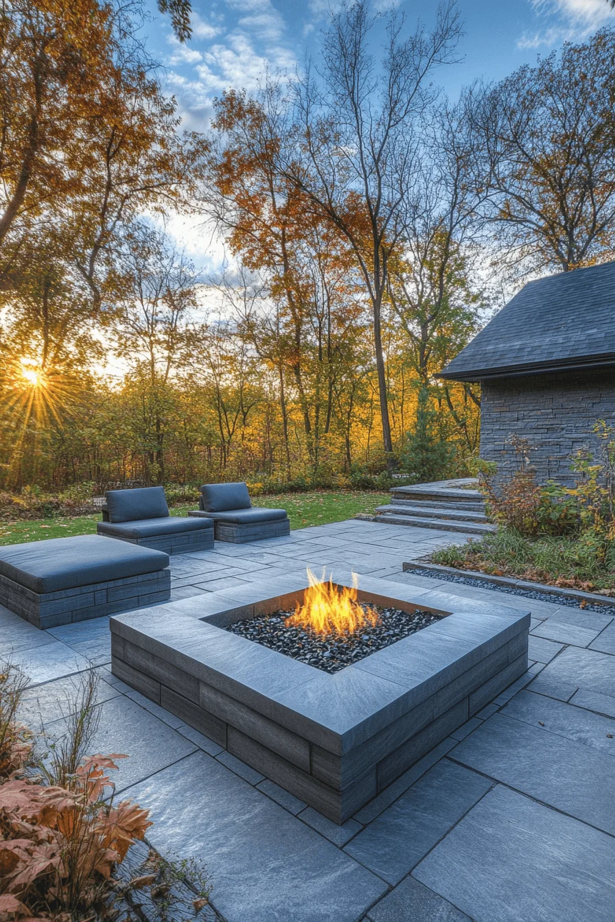 square fire pit lounge