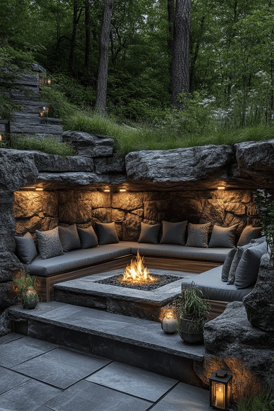 sunken lounge fire pit