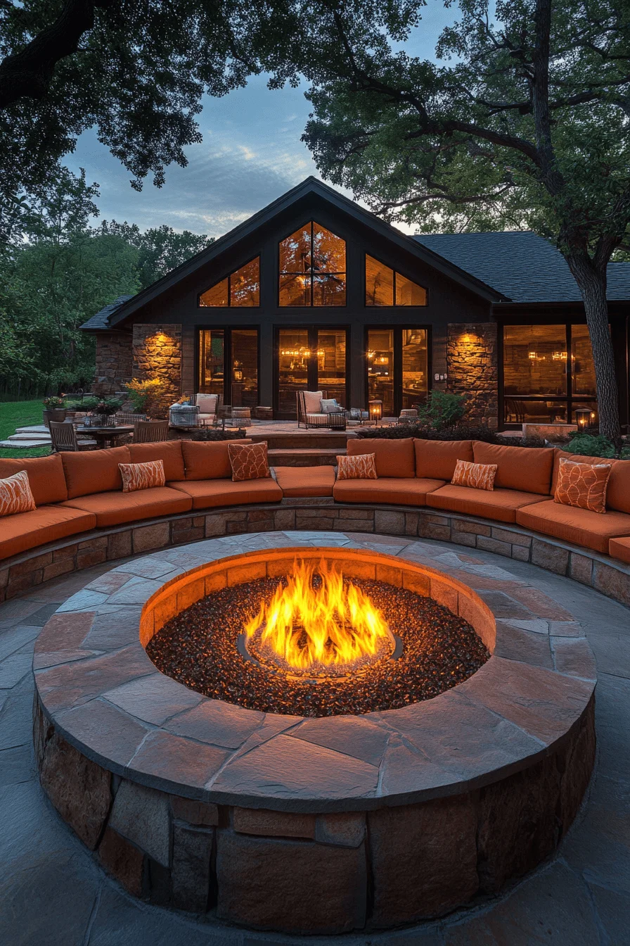 round lounge fire pit