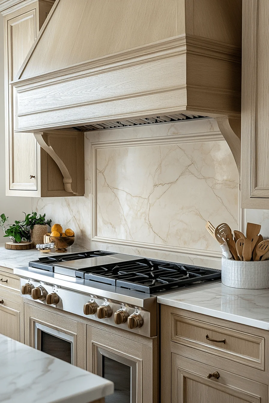 beige marble backsplash