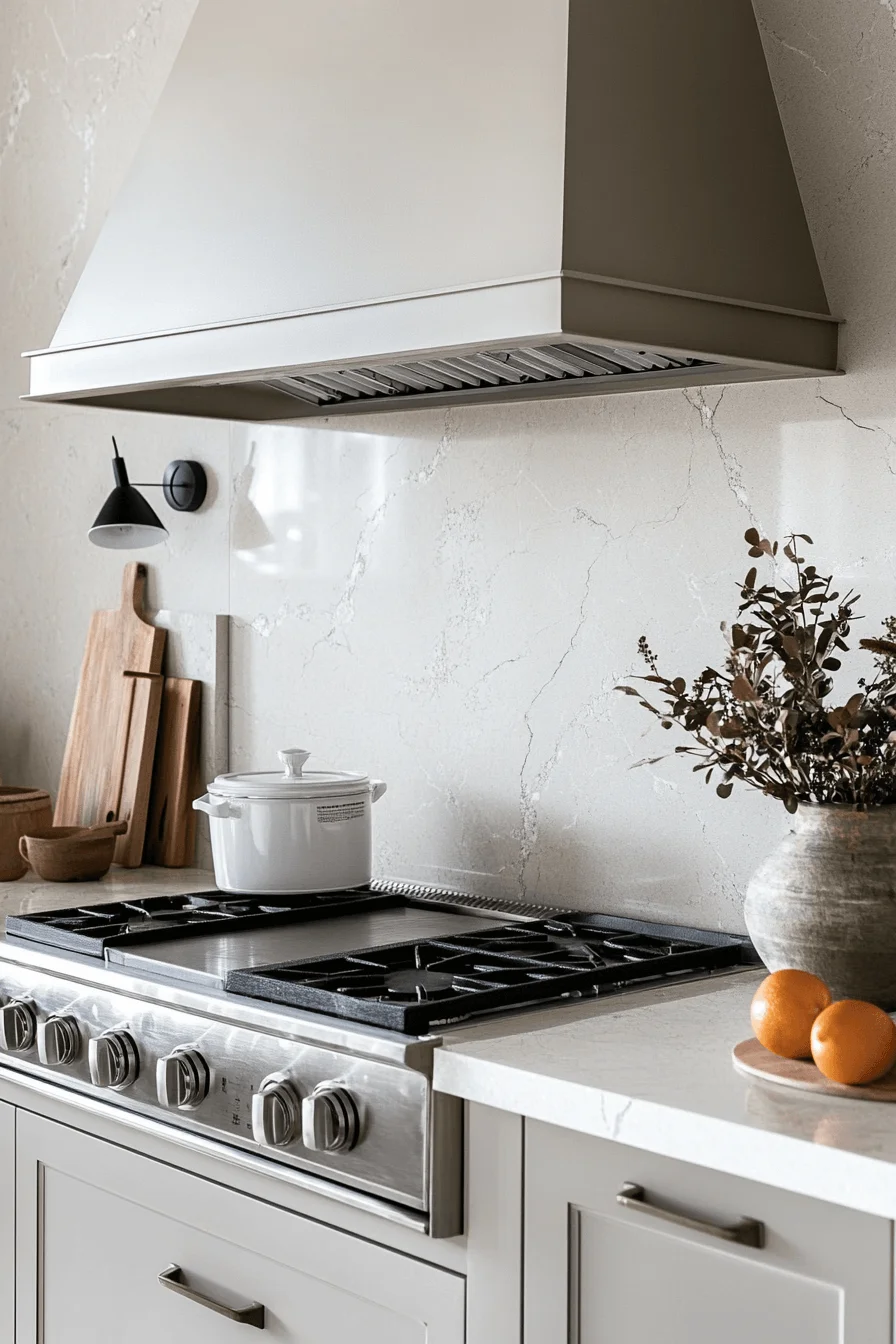 thin vein marble backsplash