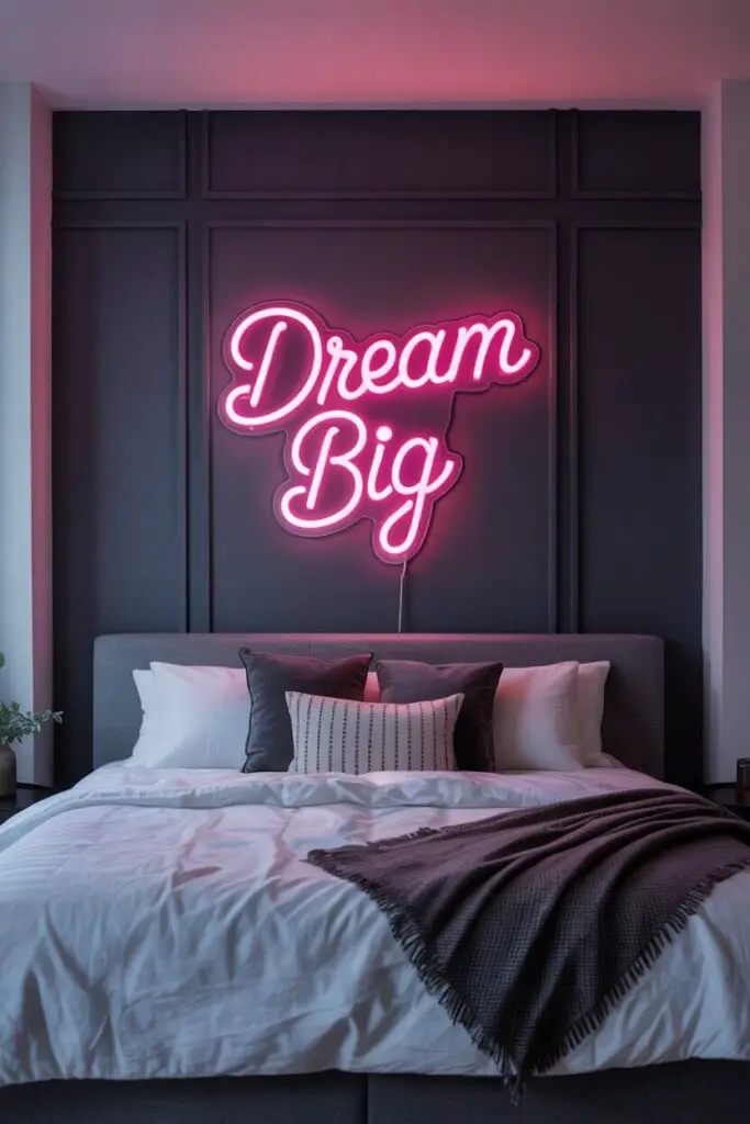 Vibrant Neon Accent Wall