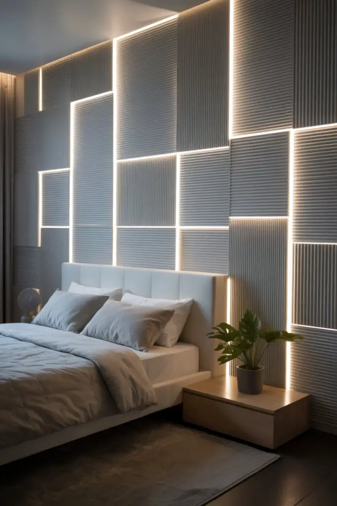 Textured Wall Panels Enhanced with LED Lighting