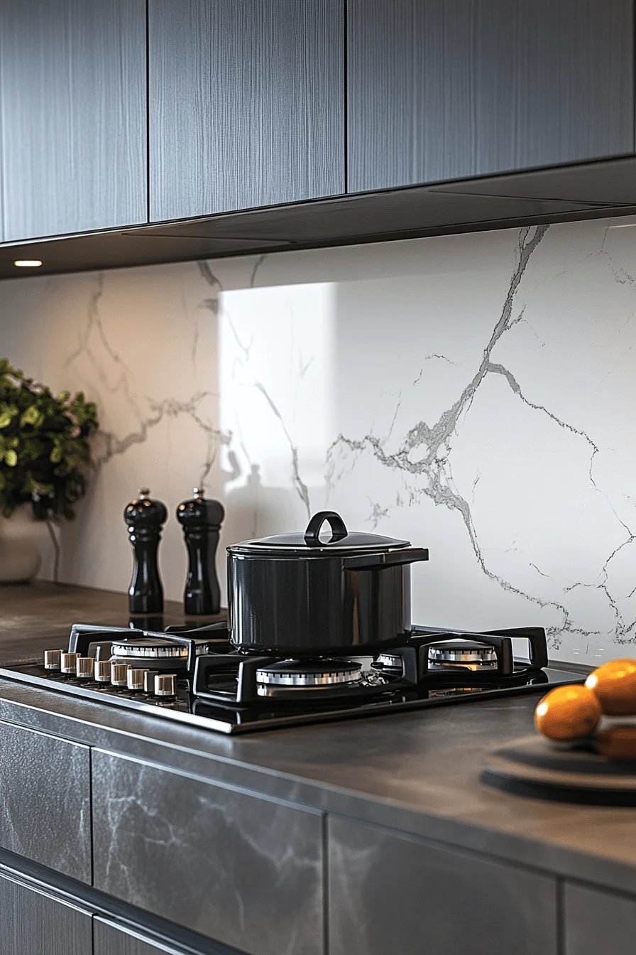 floating marble backsplash