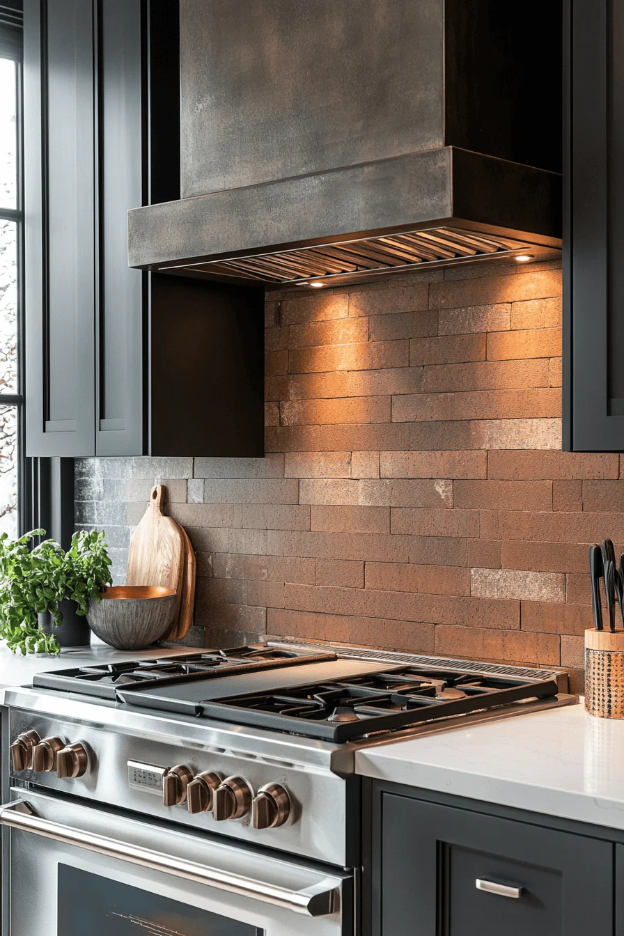 thin brick backsplash kitchen