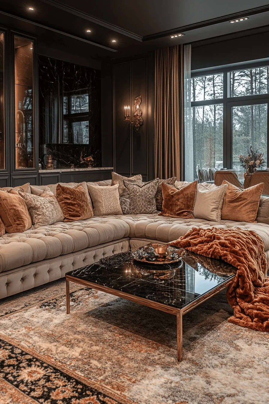 plush luxury sectional sofa