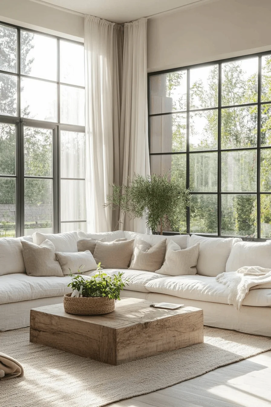 bright and airy sectional sofa