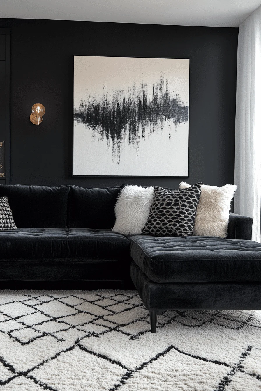 monochrome sectional sofa