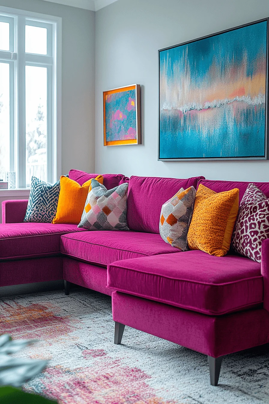bold color sectional sofa