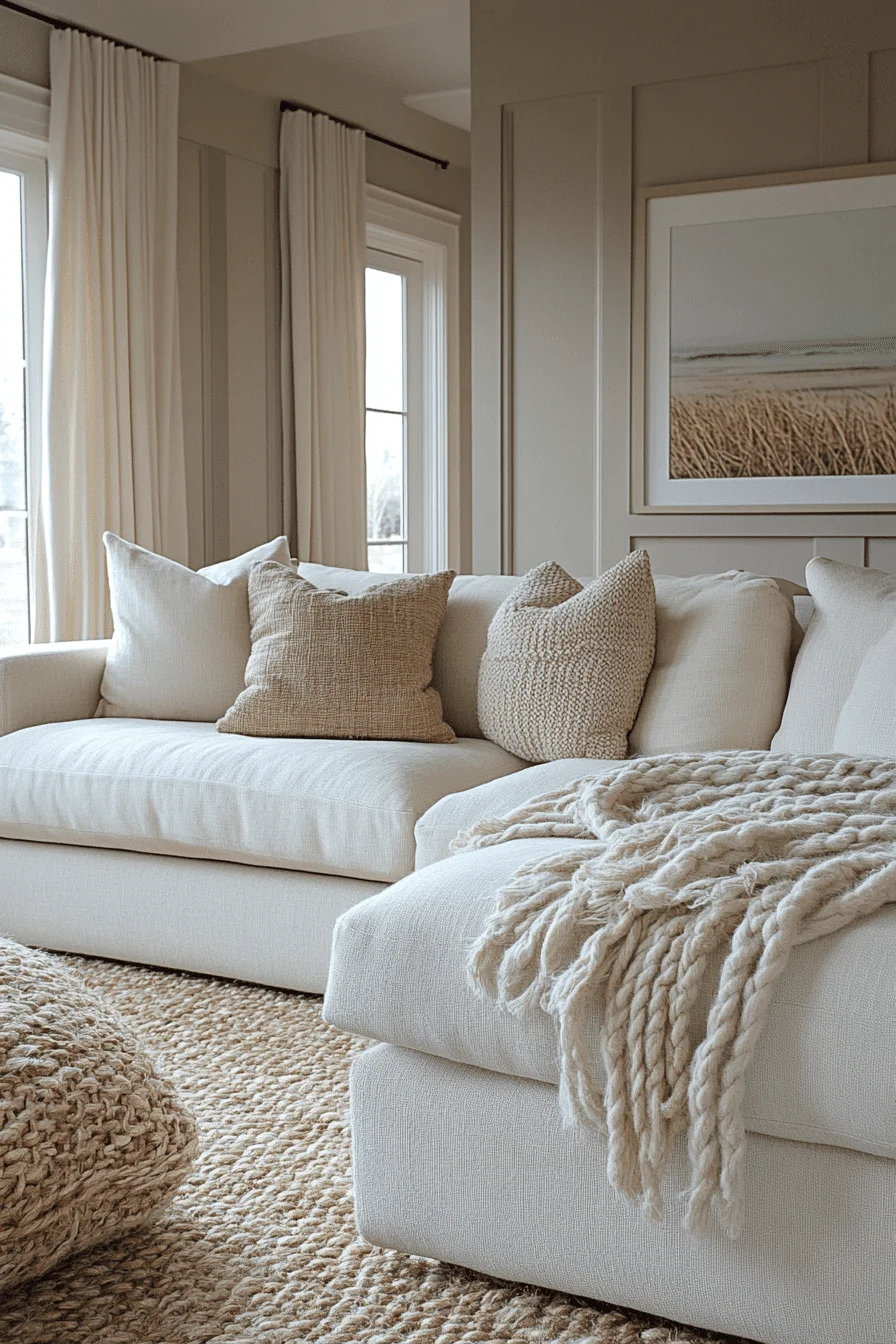 neutral toned sectional sofa