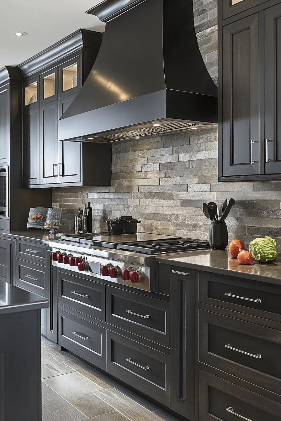 Refined Taupe Sophistication dark taupe kitchen cabinets