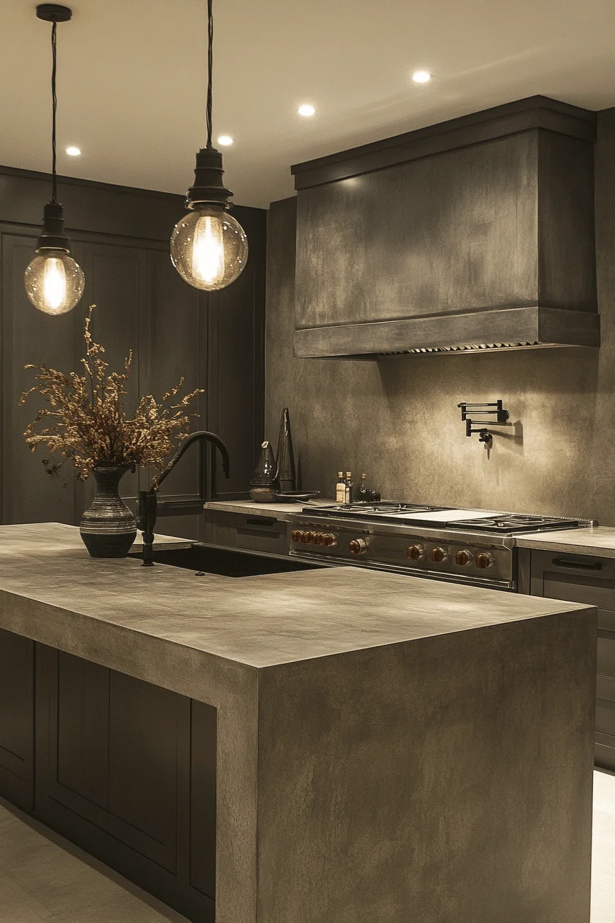 Monochromatic Taupe Design dark taupe kitchen cabinets