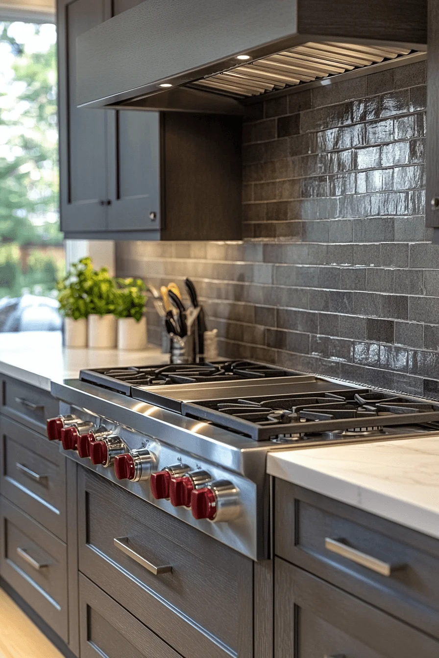 Streamlined Taupe Grace dark taupe kitchen cabinets