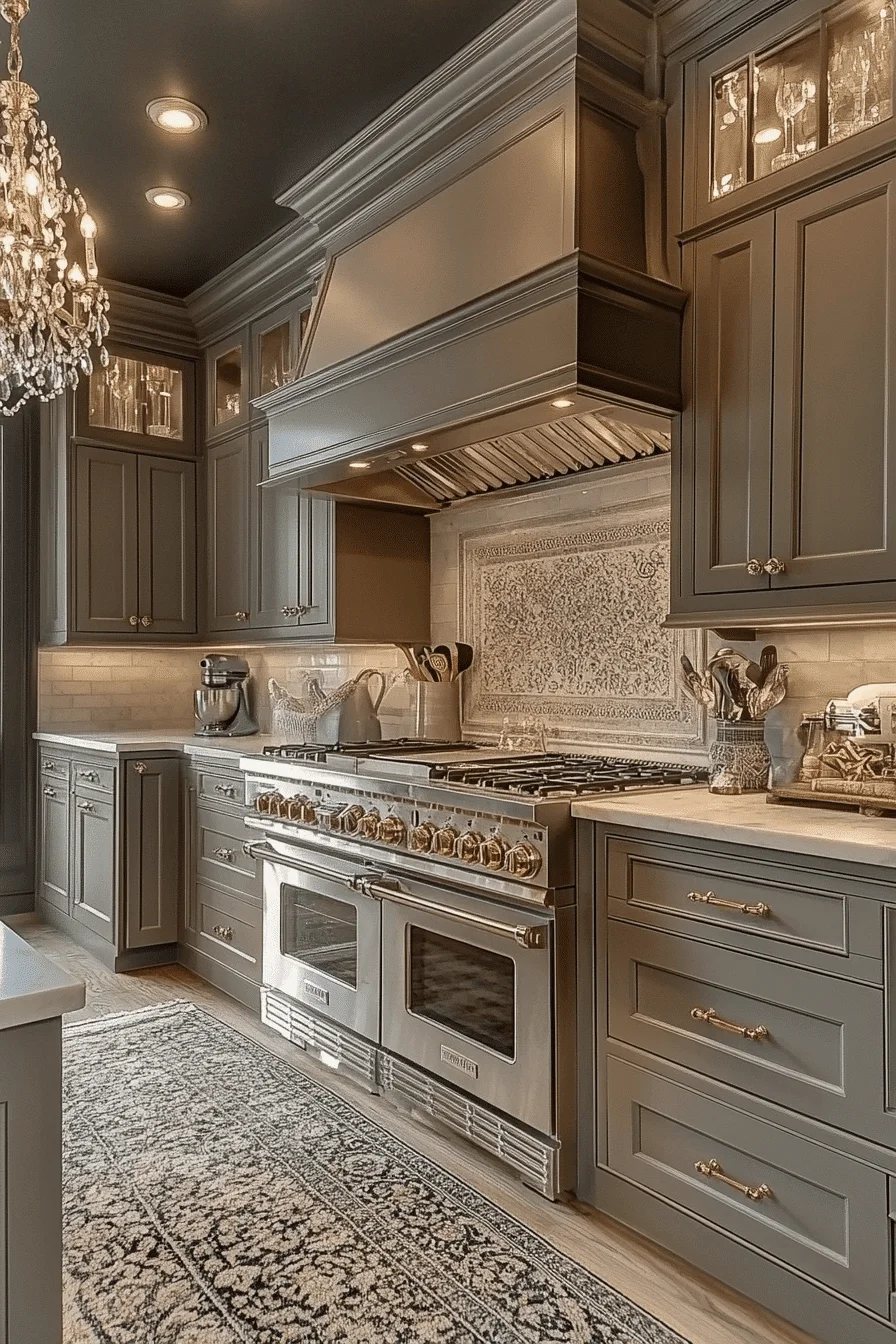 Opulent Taupe Design dark taupe kitchen cabinets