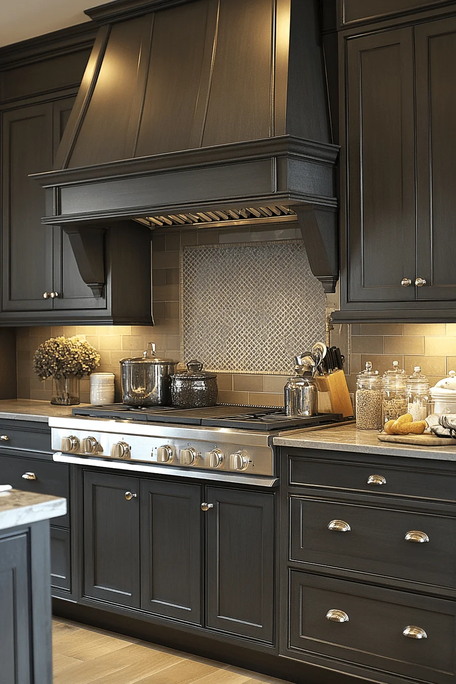Deluxe Taupe Cabinetry dark taupe kitchen cabinets