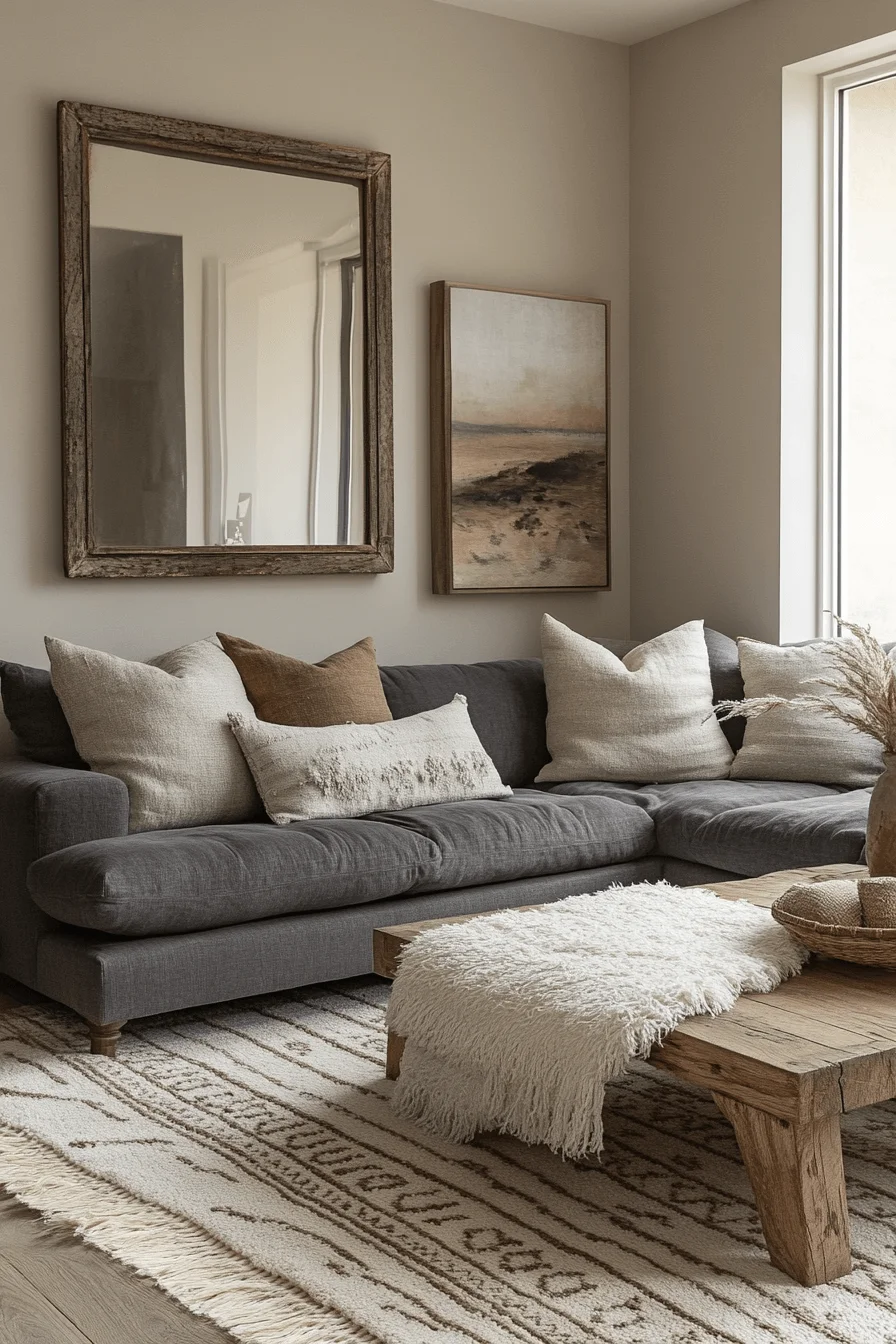 dark sofa living room